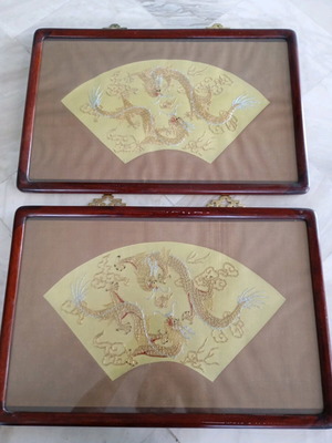 Chinese artwork used, two unique pieces 63x45