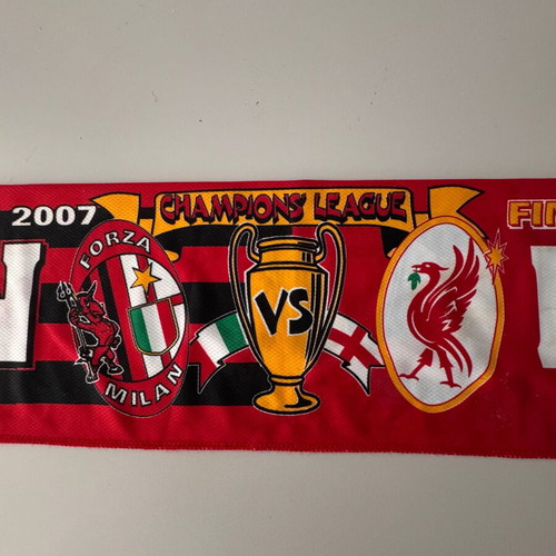 DOUBLE-SIDED SCARF Champions League Final 2007 MILAN LIVERPOOL 23/05/2007