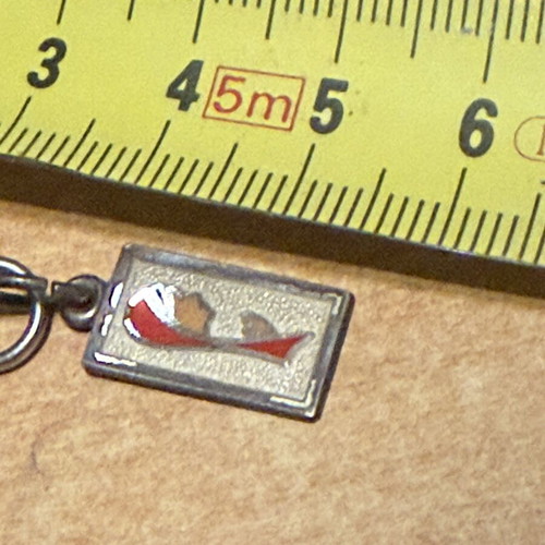 Silver Panagitsa pendant like new, red and silver