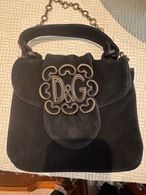 Dolce & Gabbana vintage black suede shoulder bag like new
