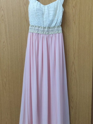 Pink white maxi dress like new, size S and M