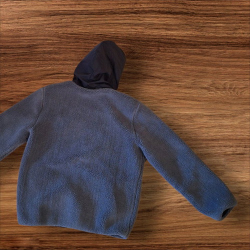 Hashtag fleece jacket with hood for kids aged 11, like new, grey
