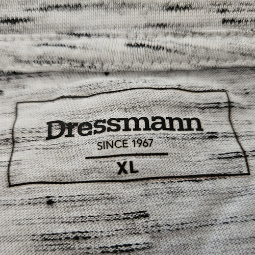 Dressmann Space Dye T-shirt XL/L, melange white/grey/black