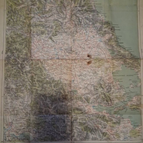 Historical map of Thessaly Sterea Greece used, 1924