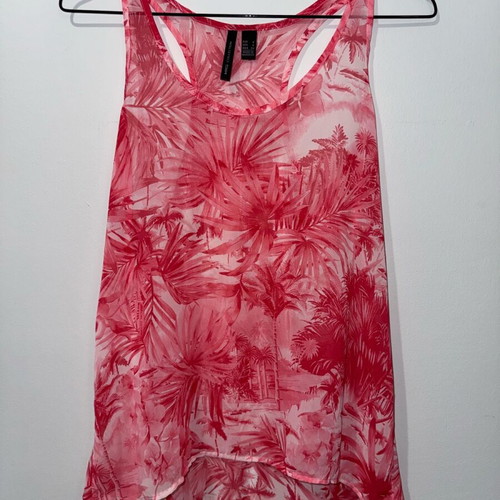 Mango blouse like new, summer pink with transparent fabric
