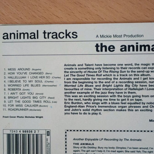 Animal Tracks CD like new, rock bands