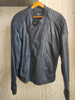 Skotch & Soda men's jacket, genuine goat leather, XL, black