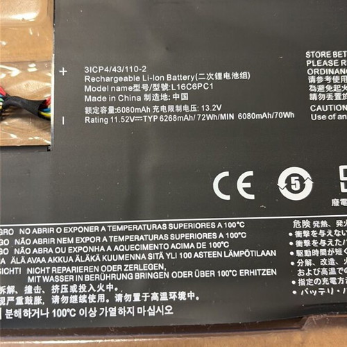 Lenovo Yoga 720 Battery New FRU L16C6PC1 6268mAh 72Wh