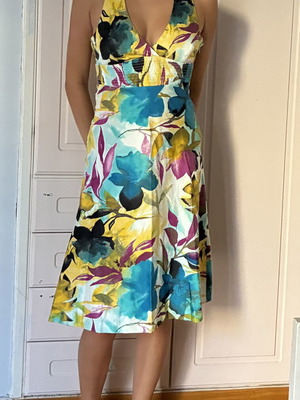Zara Vintage Y2K Floral Halter Neck Dress Made in Spain Like New