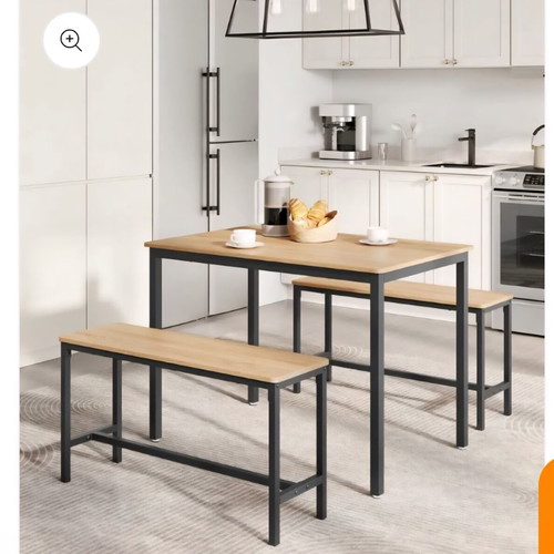 Dining table with benches like new, 110x70x75 cm