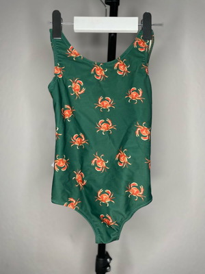 OAS Kids Μαγιό Ολόσωμο “Oh Crab” Ruffle Πράσινο (4-5 ετών / 110 cm)