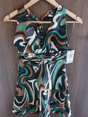 Bellino dress new, short, black and green