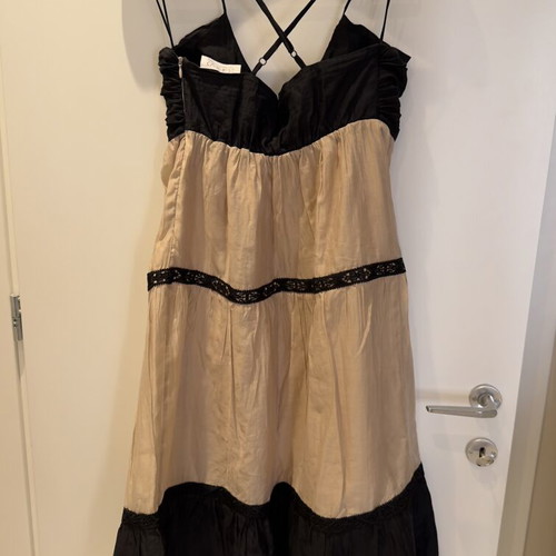 Eighty2 by Figaro dress midi-maxi beige and black, like new, size M