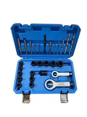 Hawek extractor, nut splitter and stud remover set 28 pieces new