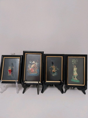 Set of 4 small frames with Russian fairy tale scenes