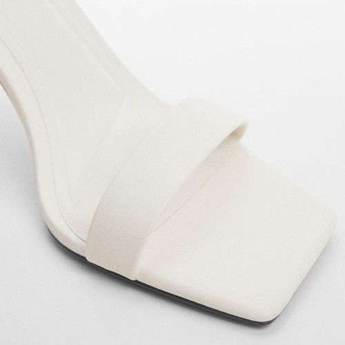 Mango Katia White Strappy Slingback Heeled Sandals like new