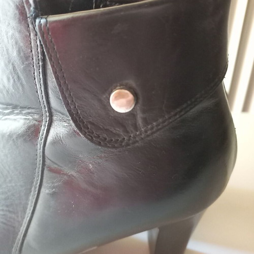 Tsakiris Mallas black ankle boots size 38, 10cm heel