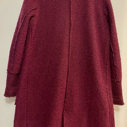 Sunny Studio women's wool coat burgundy like new, open front