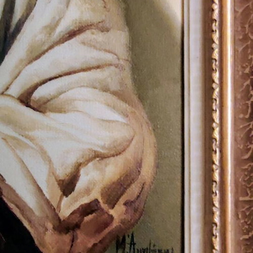 Authentic unique oil painting on wood like new