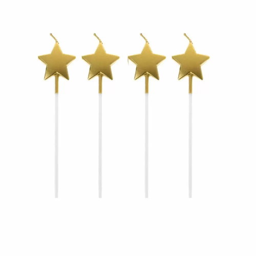 Birthday candles 4 pcs 14cm star new