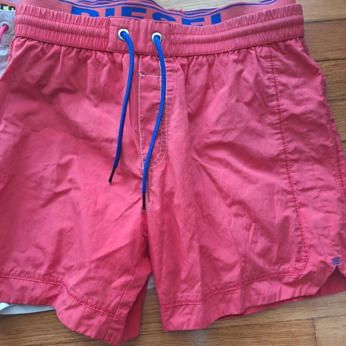Diesel swim shorts set S used, beige and watermelon red