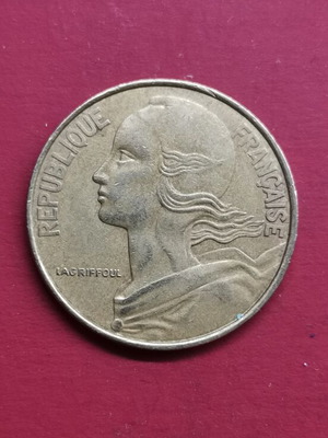 France 20 Centimes Coin 1977 used