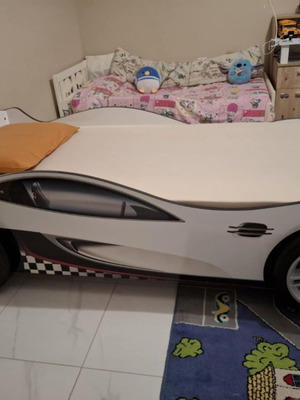 Παιδικό κρεβάτι αυτοκίνητο YOUNG RACER μεταχειρισμένο, λευκό