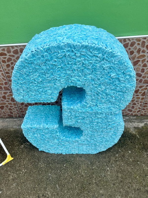 Large 3 dimensional birthday number, handmade
