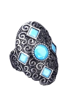 Vintage ring with turquoise new, Tibetan silver