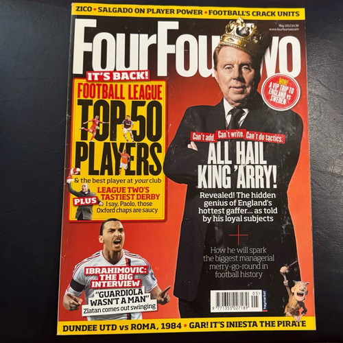 FourFourTwo magazine used, May 2012 issue with Redknapp cover