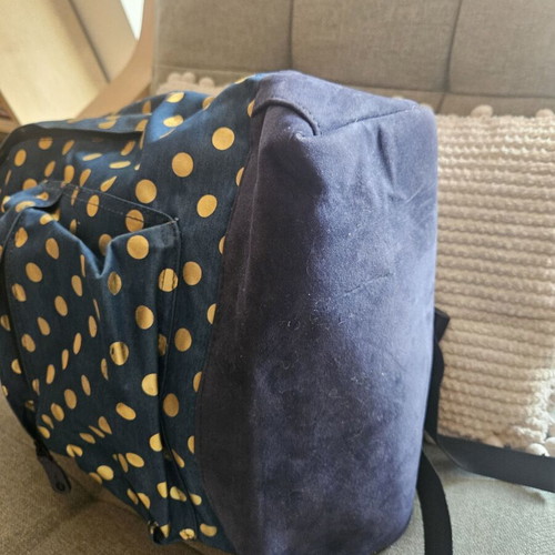Mi Pac backpack new blue with gold polka dots