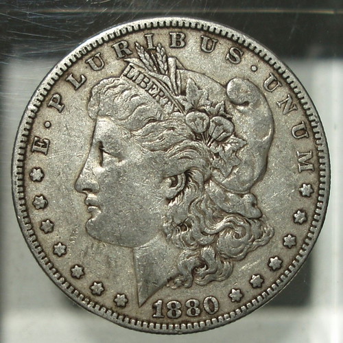 Silver American Dollar Morgan Dollar 1880 used