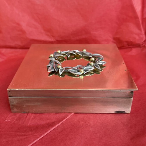 Zolotas brass box used, 13x13x3 cm