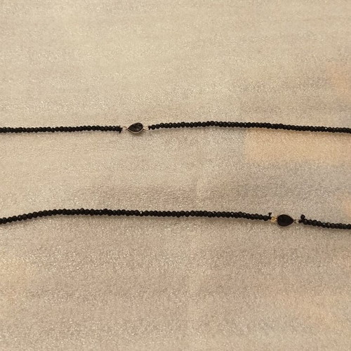 Handmade long necklace like new, black