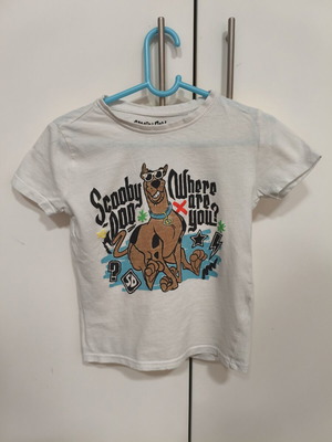 Sinsay Scooby-Doo T-shirt used, size 110 for 4-5 years, white