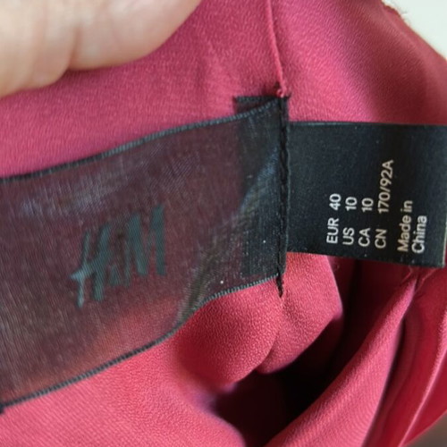 H&M short dress with deep neckline used, dusty pink, size 38-40
