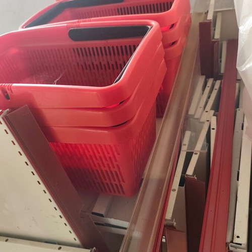Professional equipment with 4 used refrigerators and supermarket shelves