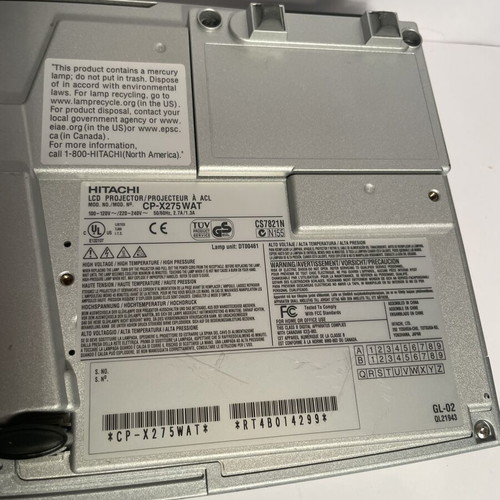 Hitachi CP-X275 XGA LCD projector used, full functionality