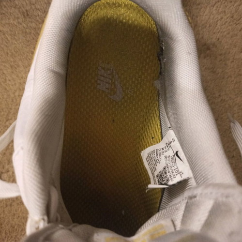 Nike Air Force 1 sneakers used, white/gold size 41