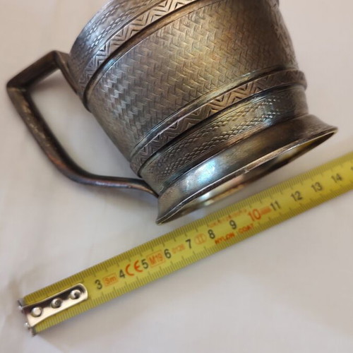 Silver cup from Tsarist era with handmade carved luxury decoration like new