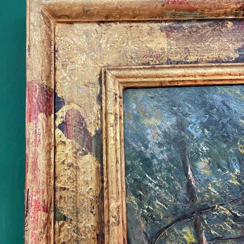 Oil painting by Italian artist like new with gold handmade frame