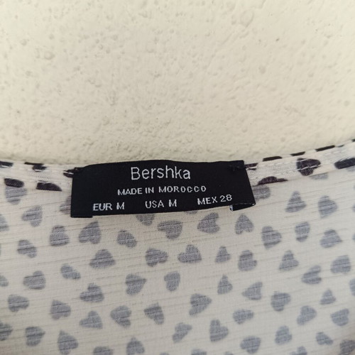 Bershka mini dress medium, black and white heart print, like new