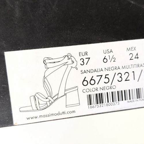 Massimo Dutti black sandals size 37 with block heel like new