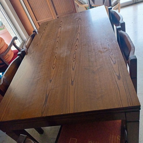 Solid wood dining set used with 6 chairs, extendable