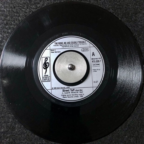 Street Tuff 7" vinyl single by Rebel MC And Double Trouble used, Hip-Hop