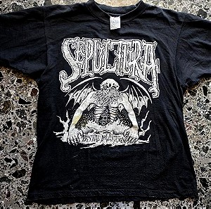 Vintage Super Rare Sepultura Bestial Devastation T Shirt Large SJM Sportswear 30e