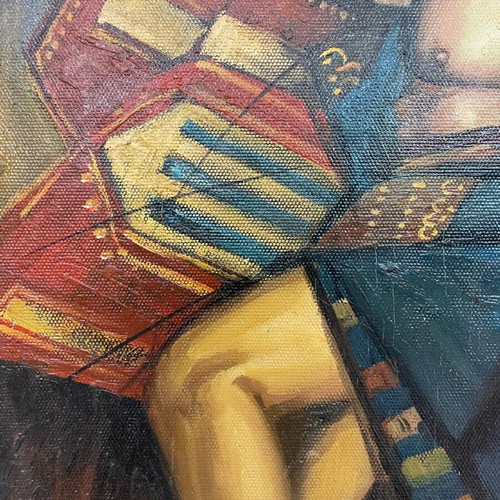 Oil painting used by W. Douglas with carved frame