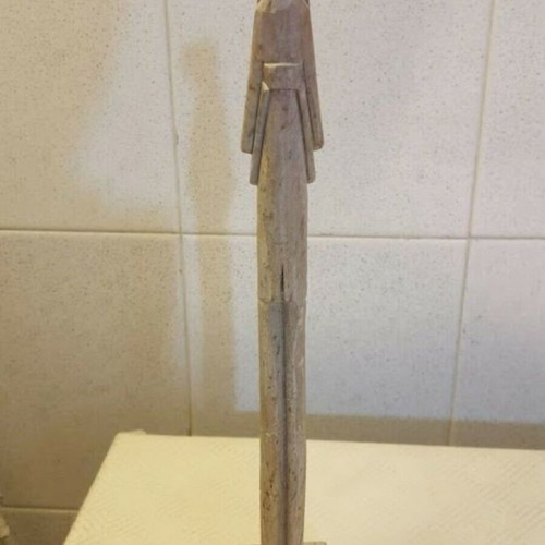Abstract art figure used, embracing couple soapstone sculpture