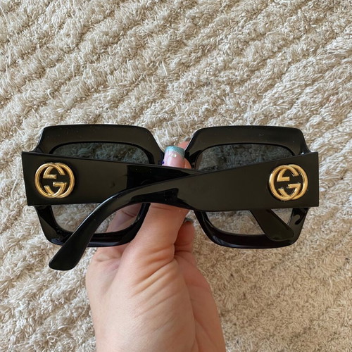 Γυαλιά Gucci GG χρυσό logo σαν καινούργιο, μαύρα και χρυσαφί