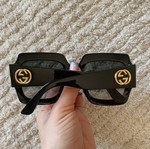 Γυαλιά Gucci GG χρυσό logo σαν καινούργιο, μαύρα και χρυσαφί